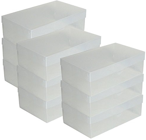 DynaSun 9X PP435 XXL Box Porta Scarpe Trasparente Uomo Donna in Contenitore Salvaspazio Portascarpe Storage Impilabile Pieghevole