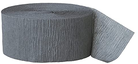 Unique Party Supplies 6373 Krepp-Papier Party-Papierschlange - 24 m - Grau