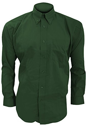 Kustom Kit Mens Long Sleeve Corporate Oxford Shirt (18.5inch) (Bottle Green)