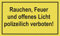 Metafranc Hinweisschild Rauchen, Feuer, offenes Licht verboten! - 400 x 250 mm / Beschilderung / Verbotsschild / Warnschild / Warnmarkierung / Sicherheitsmarkierung / Gefahrenhinweis / 500440