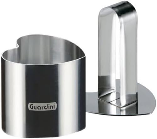 Guardini, Emporte-pièce coeur avec piston 6x6 cm, Acier inoxydable, Argent