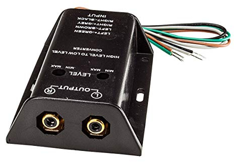 tomzz Audio 5800-082 High Low Adapter für Subwoofer Verstärker Umwandler Converter Lautsprecher auf Cinch Pegel regelbar