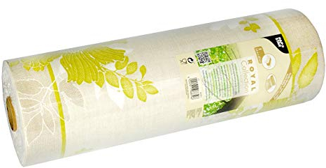 Papstar Tischläufer / Tischtuchrolle grün Annabel (1 Stück) aus der Royal Collection, 24 x 0.4 m, perforiert à 1.2 m, stoffähnliche Prägung, PV-Tissue Mix, reißfest, #84981