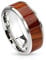 Paula & Fritz® Ring Damen Bandring Silber Holz-Inlay 316L Chirurgenstahl Größe 70 (22,3) 8-mm Ring-breite Herren-Ring Partnerring Ehe-Ring Verlobung