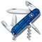 Victorinox Schweizer Taschenmesser, Spartan, Multitool, Swiss Army Knife mit 12 Funktionen, Klinge, Korkenzieher, Blau Transparent
