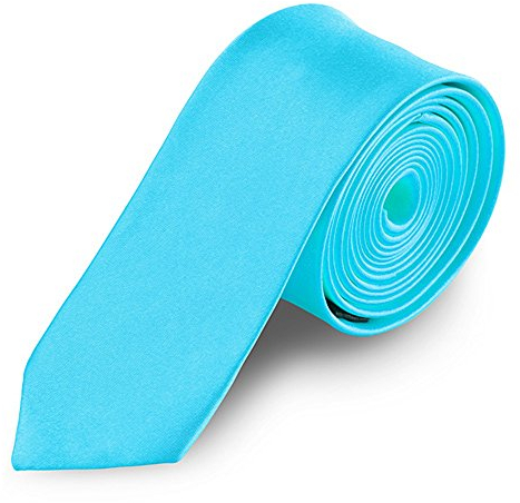 Taffstyle® Farbige schmale dünne Fashion Mode slim Krawatte Satin Business Trend Schlips Binder - Türkis