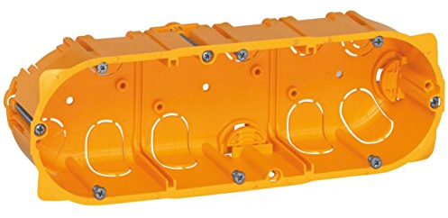 LEGRAND - Boîte Encastrement Batibox - Pour Cloisons Sèches - Pour Plaques de Plâtre, Contreplaqué, Bois ou Tôle - Profondeur 40 mm - Diamètre de Perçage 67 mm - 3 Postes