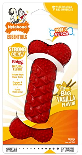 Nylabone dogs 491551 Fun N Fit Rubber Braided Bone, Medium, 1Piece