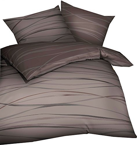 Kaeppel Mako Satin Bettwäsche mit Reißverschluss 155x220 80x80 (584 braun)