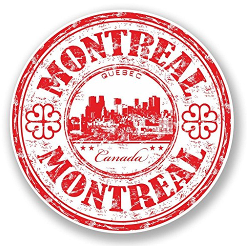 2 x Montréal Québec Canada Sticker en vinyle pour ordinateur portable Voyage Bagage Voiture Panneau iPad Fun # 5974 - 10cm/100mm Wide