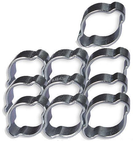 Lot de 10 2 d'oreille mini-colliers de serrage 17 20/9 mm