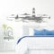 Grandora Skyline Küstenlandschaft Leuchtturm I Mittelgrau 90 x 30 cm I Bad Wohnzimmer Schlafzimmer Aufkleber Wandaufkleber Wandsticker Modern W974