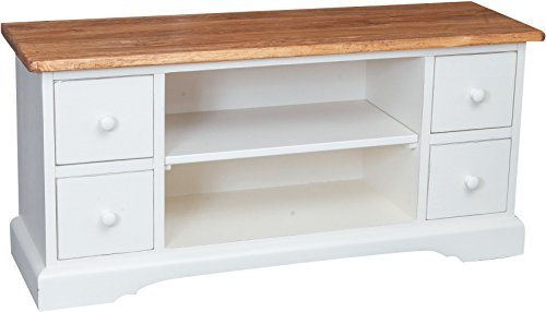 Biscottini Tv Schrank Holz 129 x 60 x 40 cm Made in Italy | Fernsehtisch Holz | Tv Tisch Holz | Tv Bank Holz massiv | Tv unterschrank | Retro möbel