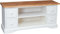 Biscottini Mobile TV Bianco Shabby Chic 129 x 60 x 40 cm Made in Italy | Mobili Porta TV Legno massello di Tiglio | Mobile TV Soggiorno | Mobili TV