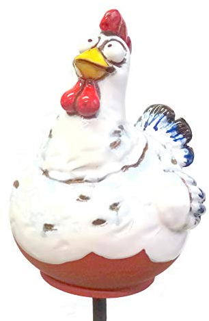 TB Huhn Gartenkugel Gartenstecker Blumenstecker Keramik