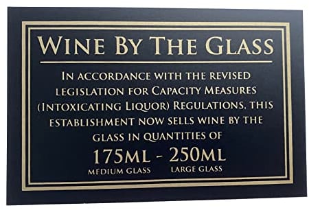 drinkstuff 175ml & 250ml Weights & Measures Act Sign | Pub Law Sign Licence Act