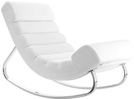 Miliboo Design-Sessel Schaukelstuhl Taylor Weiß