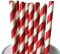 500 pcs Dark Red Striped Paper Straws Bulk, Stripe Red and White Paper Drinking Straws for Party, Wedding, Shower, Mason Jar Straws