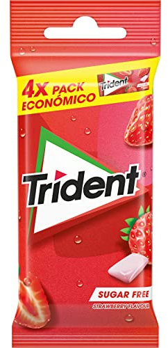 Trident Chicles Sabor Fresa Trident 4x14g , 56 g