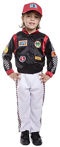 Dress Up America 507-M Rennfahrer Kostüm Kinder-Rennwagenfahrer, Größe 8-10 Jahre (Taille: 76-82 Höhe: 114-127 cm)