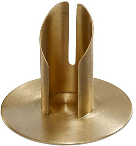 Kerzenleuchter (052.4GP) 40mm Röhren Messing Gold matt gebürstet, Kerzenhalter für Ø 4 cm Altarkerzen und Anlasskerzen