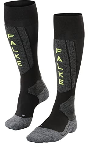 FALKE Herren Skisocken SK5 Expert M Kh Wolle Funktionsmaterial warm dünn 1 Paar, Schwarz Black-Lightning 3171, 46-48