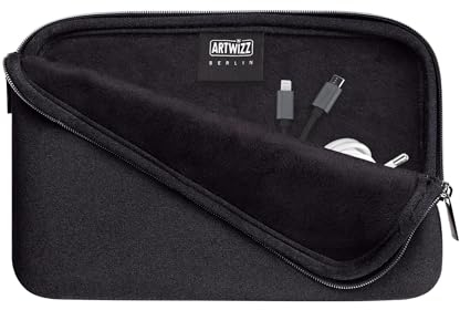 Artwizz Cable Sleeve - Zubehör Tasche für Kabel, Adapter und Ladegeräte aus Neopren und weichem Webpelz - Schwarz