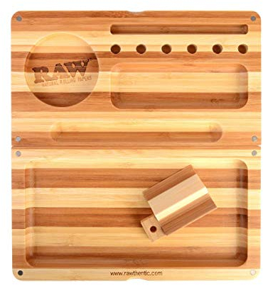 RAW Rolltablett gestreift, Limitierte Auflage, magnetisch verschließbar, beige, Backflip