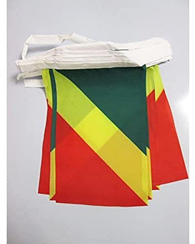 AZ FLAG - Guirlande Drapeau République du Congo - 6 Mètres Avec 20 Fanions Congolais De 21x14 cm - Petits Drapeaux 100% Polyester - 60g
