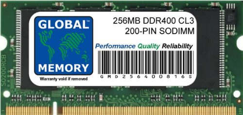 Global Memory 256 MB DDR 400 MHz PC3200 200-Pin SODIMM Speicher RAM für Laptops/Notebooks