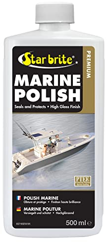 STAR BRITE Premium Marine Polish - Protection UV Maximale et Finition Haute Brillance - Inhibiteurs UV Arrêtent la Décoloration, le Farinage et l'Oxydation - Repousse l'Eau, les Taches & Autres Dépôts