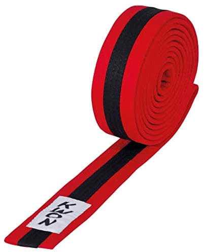 Budogürtel Judo mehrfarbig, versch. Längen (rot/schwarz/rot, 260)