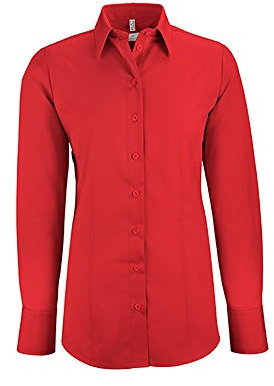 GREIFF Größe 52 Corporate Wear Basic Damen Bluse Langarm Regular Fit Rot Modell 6515