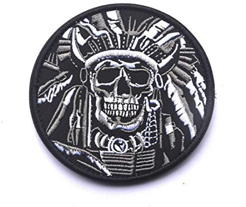 WZT Todesschädel War Chief Indianer USA Army Moral Military Tactical Swat Patch