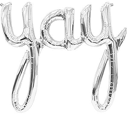 Northstar Yay Script Folienballon, 114 cm, silberfarben