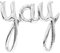 Northstar Yay Script Folienballon, 114 cm, silberfarben
