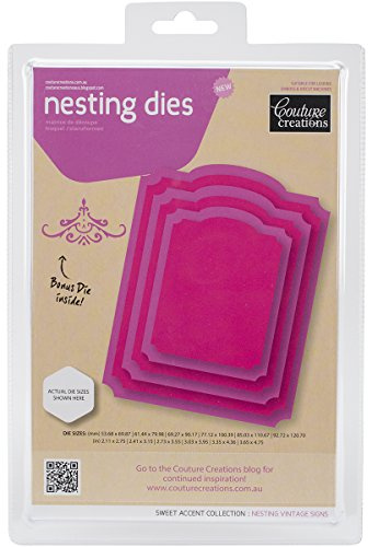 Couture Creations Sweet Accents Nesting Vintage Signs Die, Black