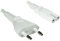 DINIC Stromkabel, Netzkabel Euro-Stecker auf C7 2-pin Euro-8 (2,00m, weiß)
