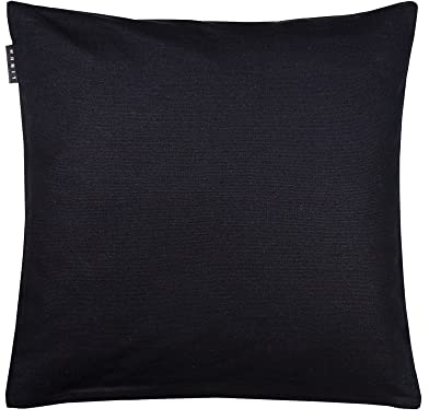 LINUM Annabell Elegant Kissenhülle 50x50 cm, 100% Baumwolle, Maschinenwaschbar, Schwarz