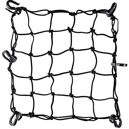 Super Strong Stretch Heavy-Duty 15 Cargo Net for Motorcycle ATV - Stretches to 45 Black
