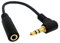 chenyang Cavo di prolunga per cuffie/audio, 3 poli 3,5 mm maschio a 3,5 mm femmina audio stereo per cuffie, cavo di prolunga angolato a 90 gradi, 10 cm