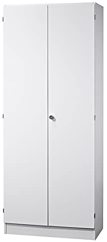 bümö Office Aktenschrank abschließbar, Büroschrank groß aus FSC-Holz, 80cm breit in weiß - abschließbarer Schrank, Büroschrank abschließbar, Büro Möbel Schrank System