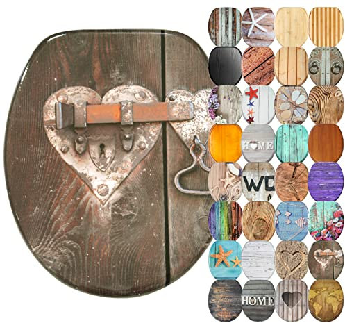 Sanilo Soft Close Toilet Seat, Wide Choice of Wooden Toilet Seats, Stable Hinges, Easy to Mount (Lock)