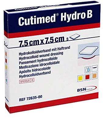 BSN medical Cutimed Hydro B Hydrokolloidverband 7,5x7,5 cm mit Haftrand,