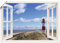 ARTland Wanddeko Poster & Kunstdrucke Wandposter 100x70 cm Fensterblick Fenster Strand Meer Maritim Düne Leuchtturm Sylt Nordsee T5SD