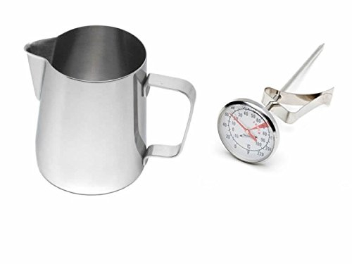 Kabalo Stainless Steel Milk Coffee Cappuccino Latte Frothing Jug 600ml with Thermometer
