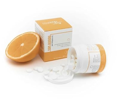 TOP-D Vitamin D3 K2 VEGAN Nahrungsergänzungsmittel - 2000 IE hochdosiert, 100 Tabletten - Made in Germany