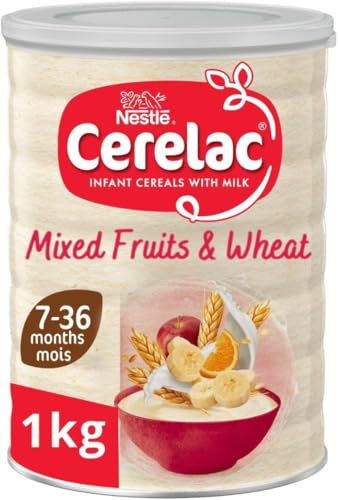 Cerelac Mixed Fruits & Wheat Baby Cereal with Milk 7+ Months 1kg | Smooth mixed fruits baby porridge enriched with iron, calcium, zinc and vitamins A, C & D. Easy breakfast, just add water