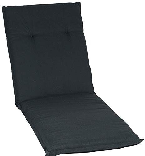 Beo Sonnenliege Auflagen Wasserabweisend Barcelona | Made in EU | Liegestuhl Auflage UV-beständig, fleckenabweisend & waschbar | Atmungsaktive Liegen Auflage in Anthrazit