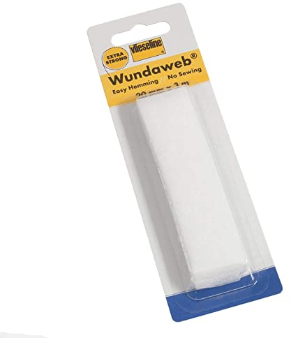 Wonderweb Wundaweb Extra Strong Hem, Iron On Fusible Fabric Tape No Sewing - 3 Meters x 20mm (Pack Of 1)